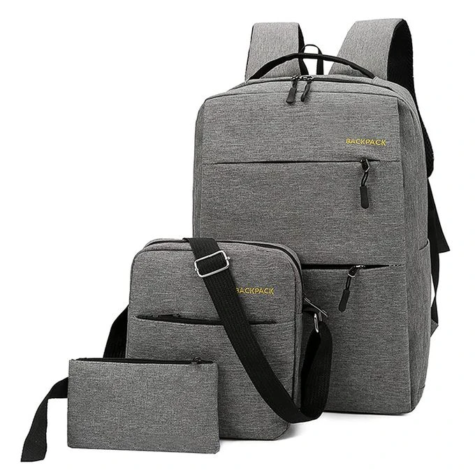 Backpack 3 In 1 Multi Functional School Business Backpack With USB Slot - grey